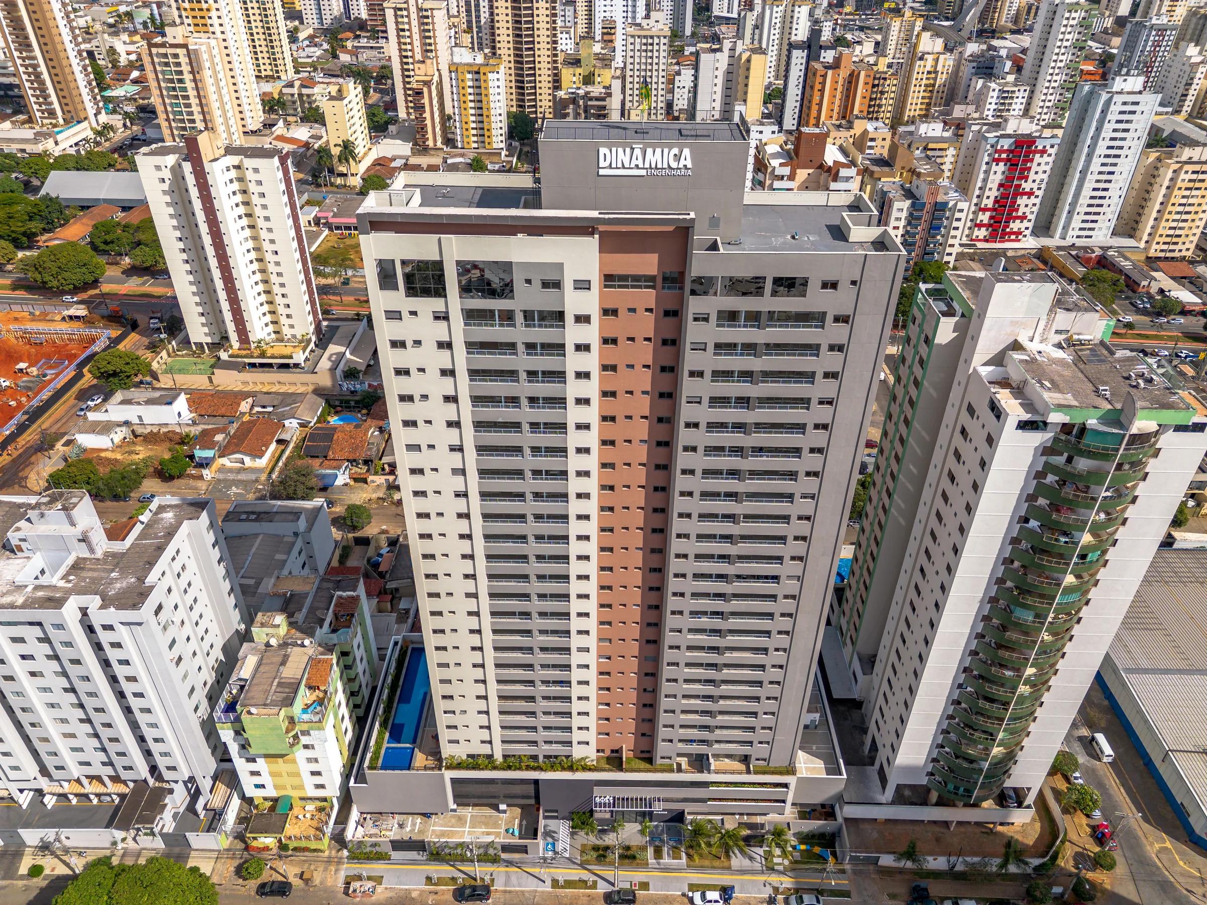 Vista aérea do edifício entregue