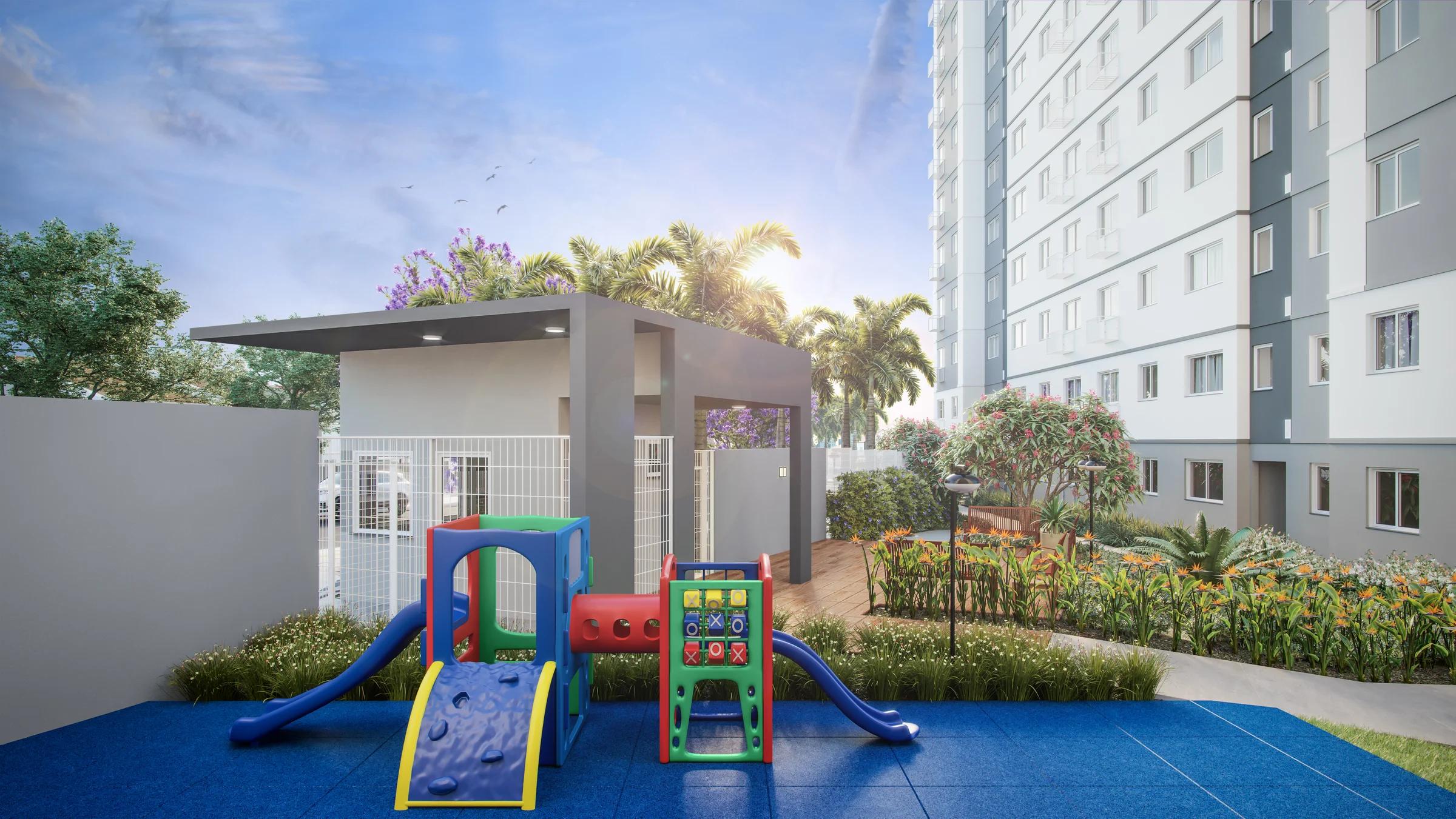Vida Milão - Playground infantil ao lado da torre residencial