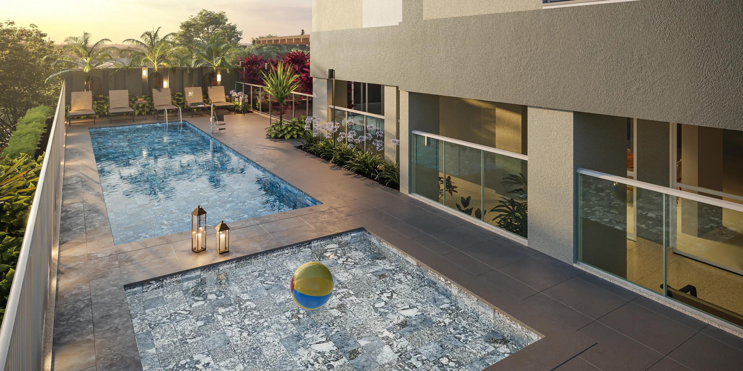 Wish Gran 29 - Piscina infantil rasa junto à fachada