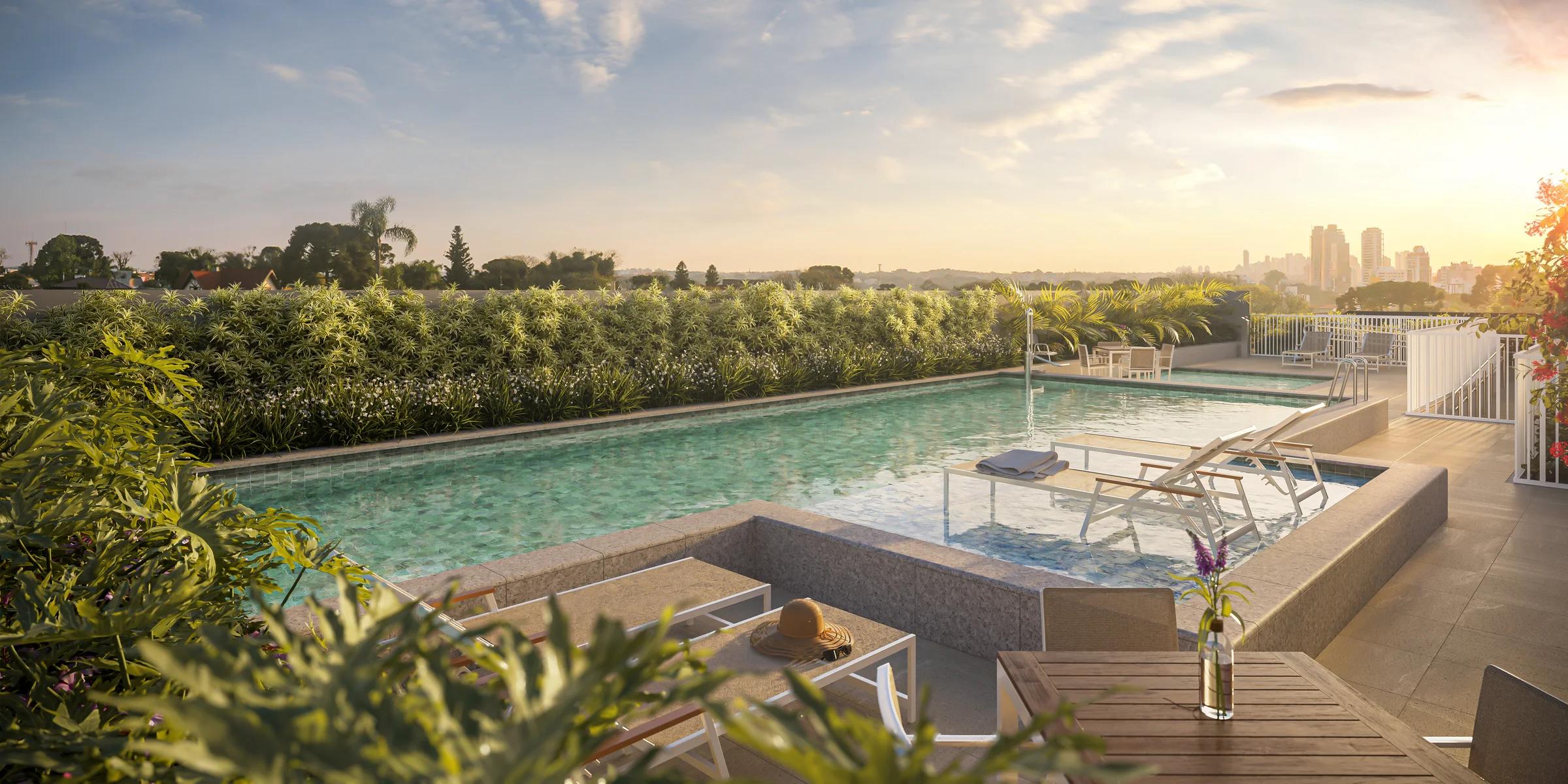 Wish Gran Six - Piscina com deck e vista para a cidade