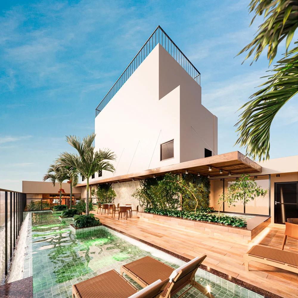 Lake House Residence - rooftop com piscina de borda infinita