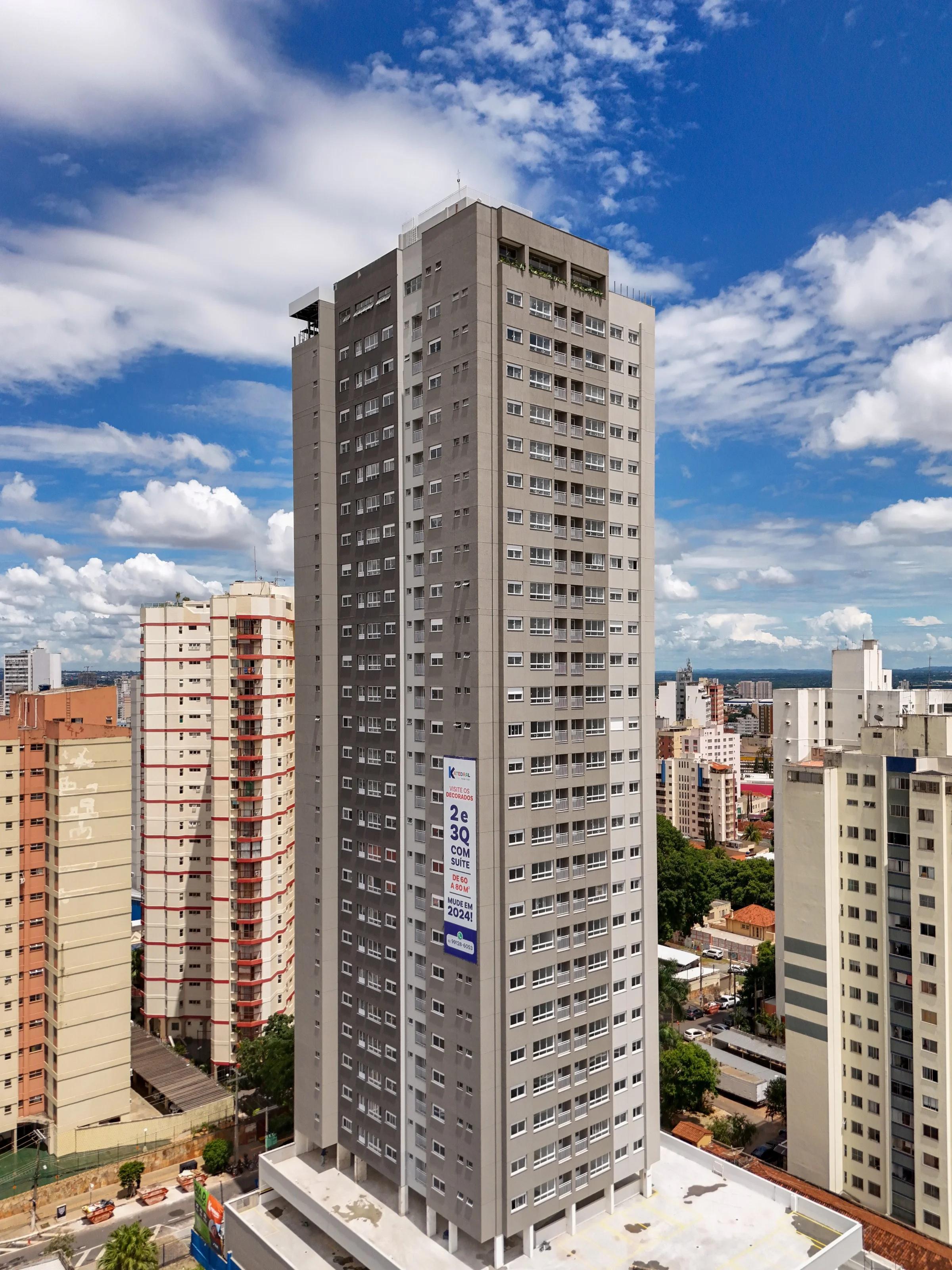 Fachada do Katedral Sky Rooftop, edifício entregue no Centro de Goiânia