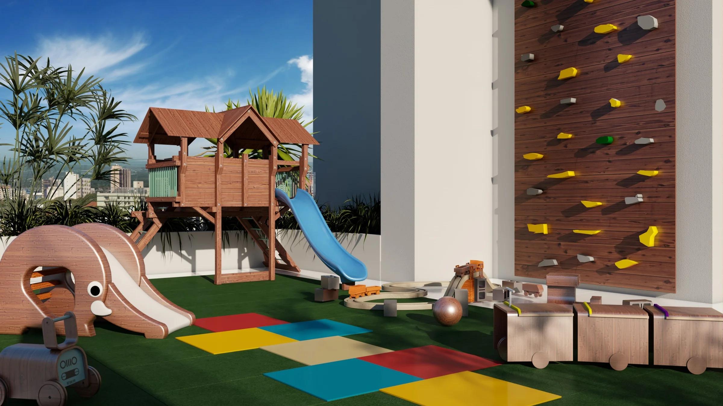 Playground com parede de escalada do Cult Oxford