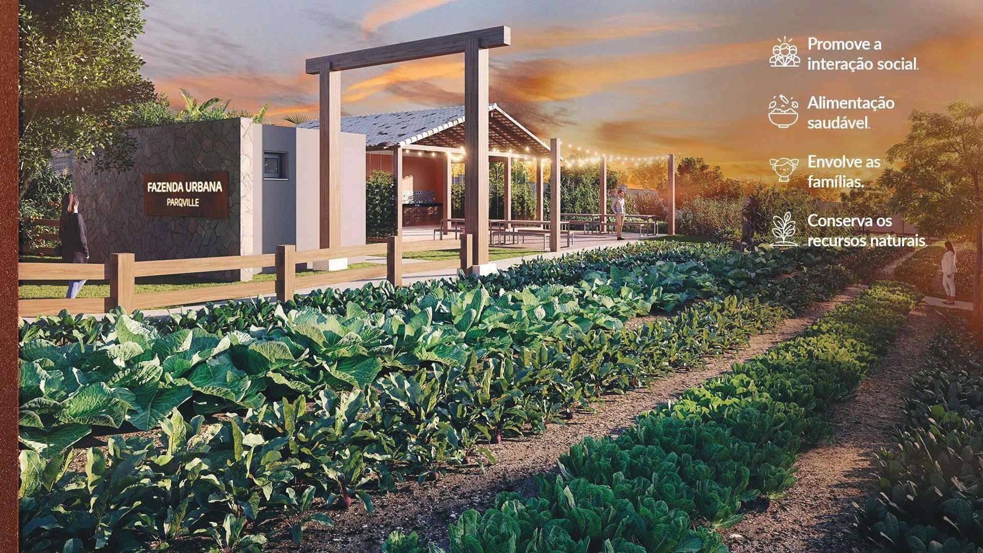 Vista da sede da fazenda urbana