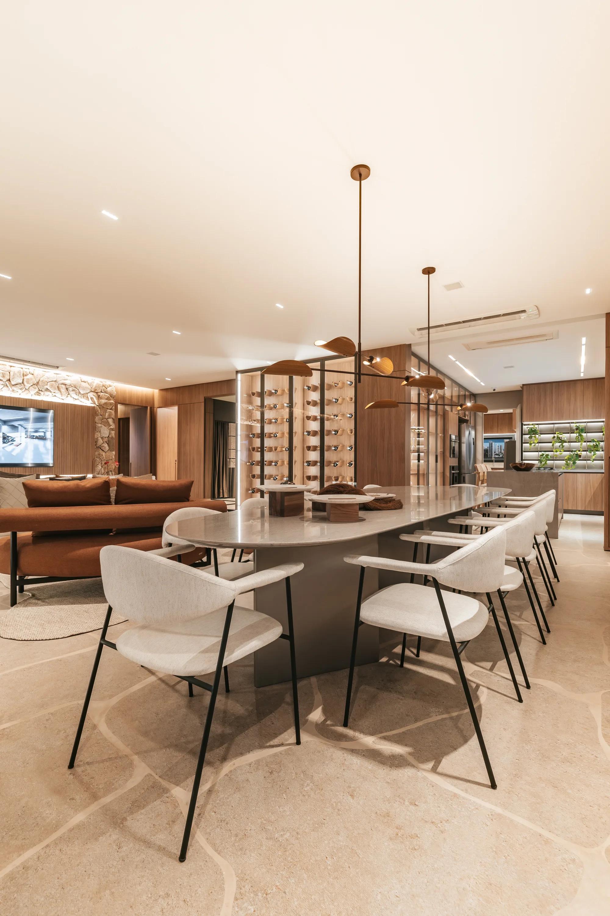 Auro — decorado — Living integrado com adega