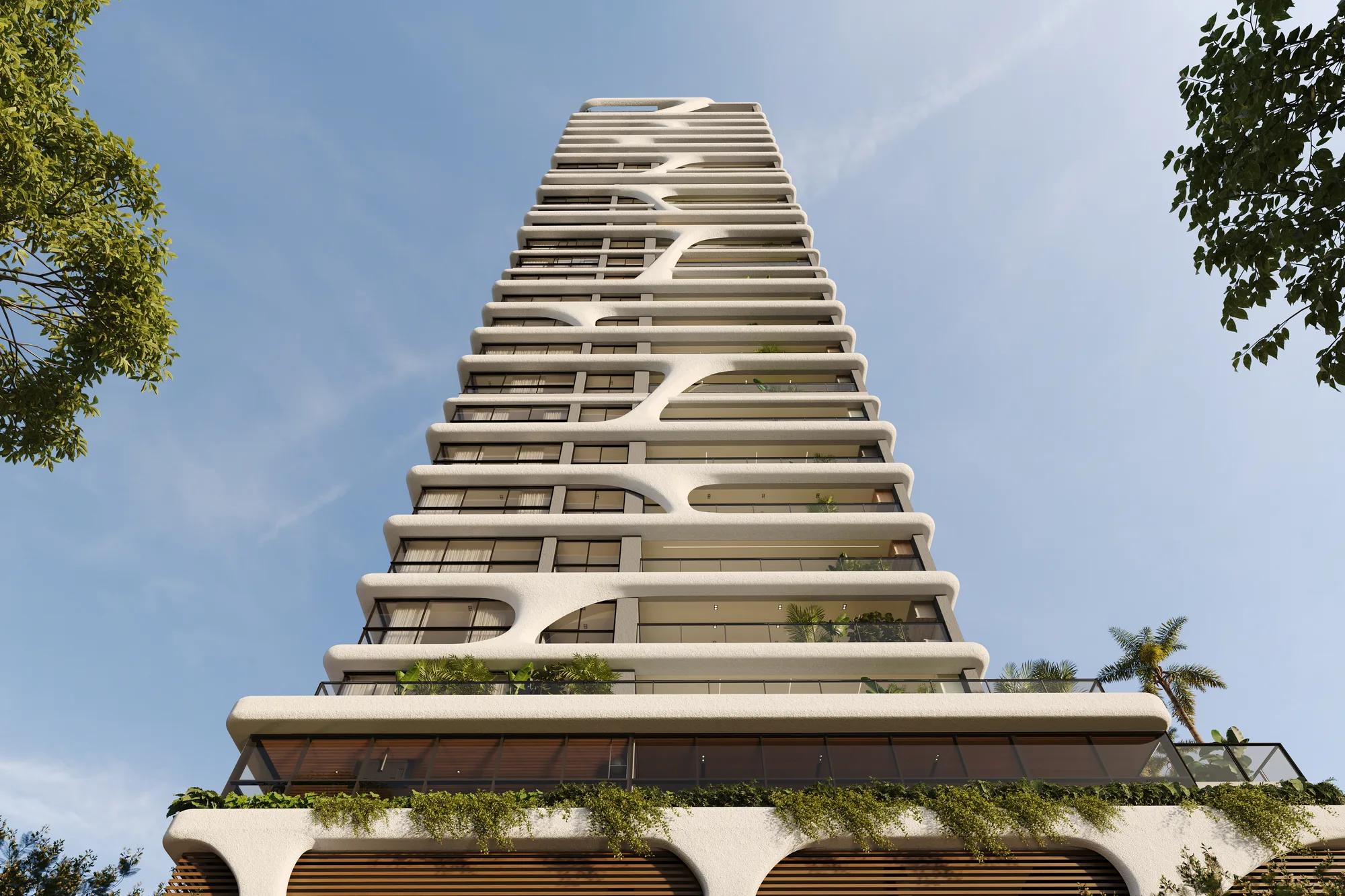 Auro — perspectiva — Fachada vista de baixo