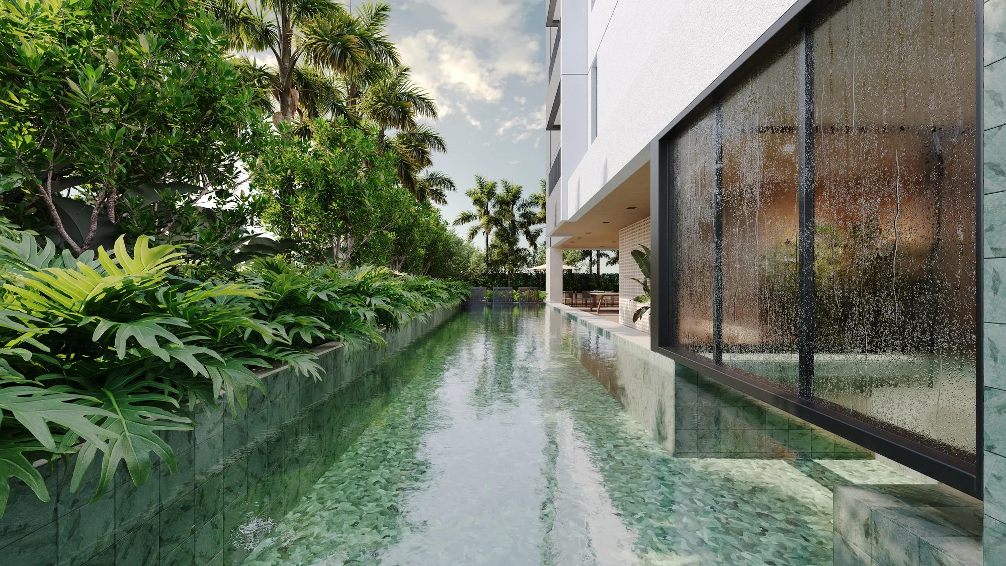 Auro — área comum — Piscina com espelho d'água