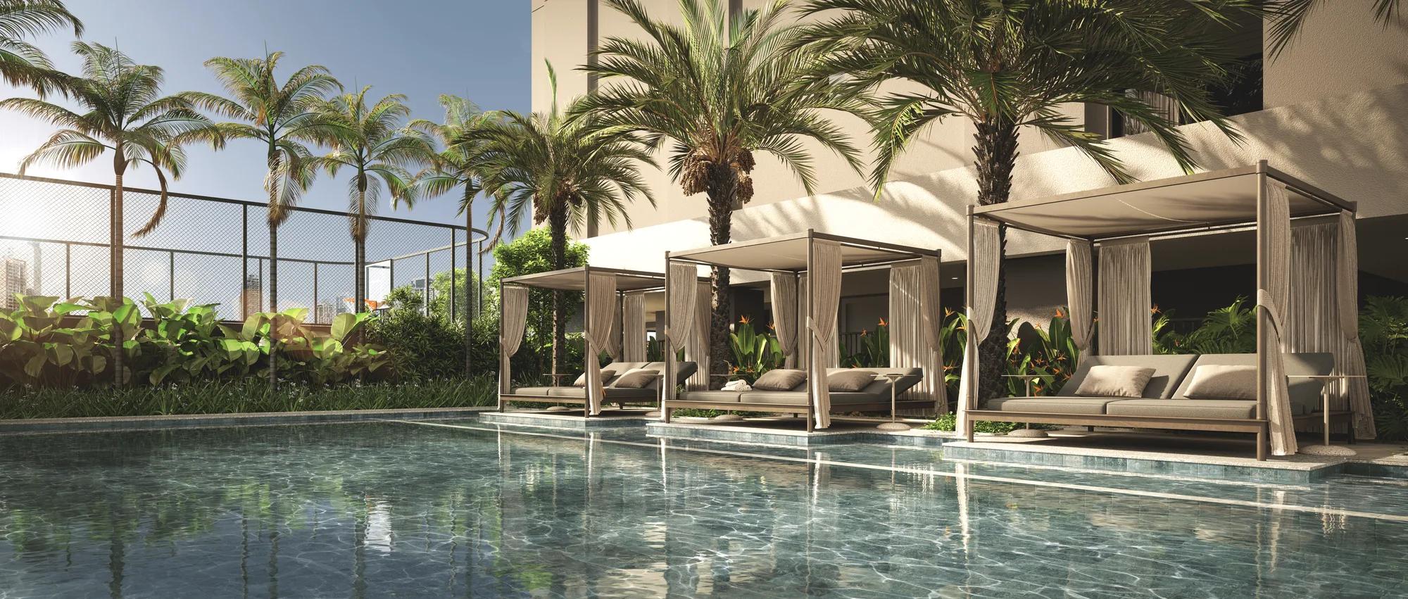 City Altier — área comum — Piscina com cabanas