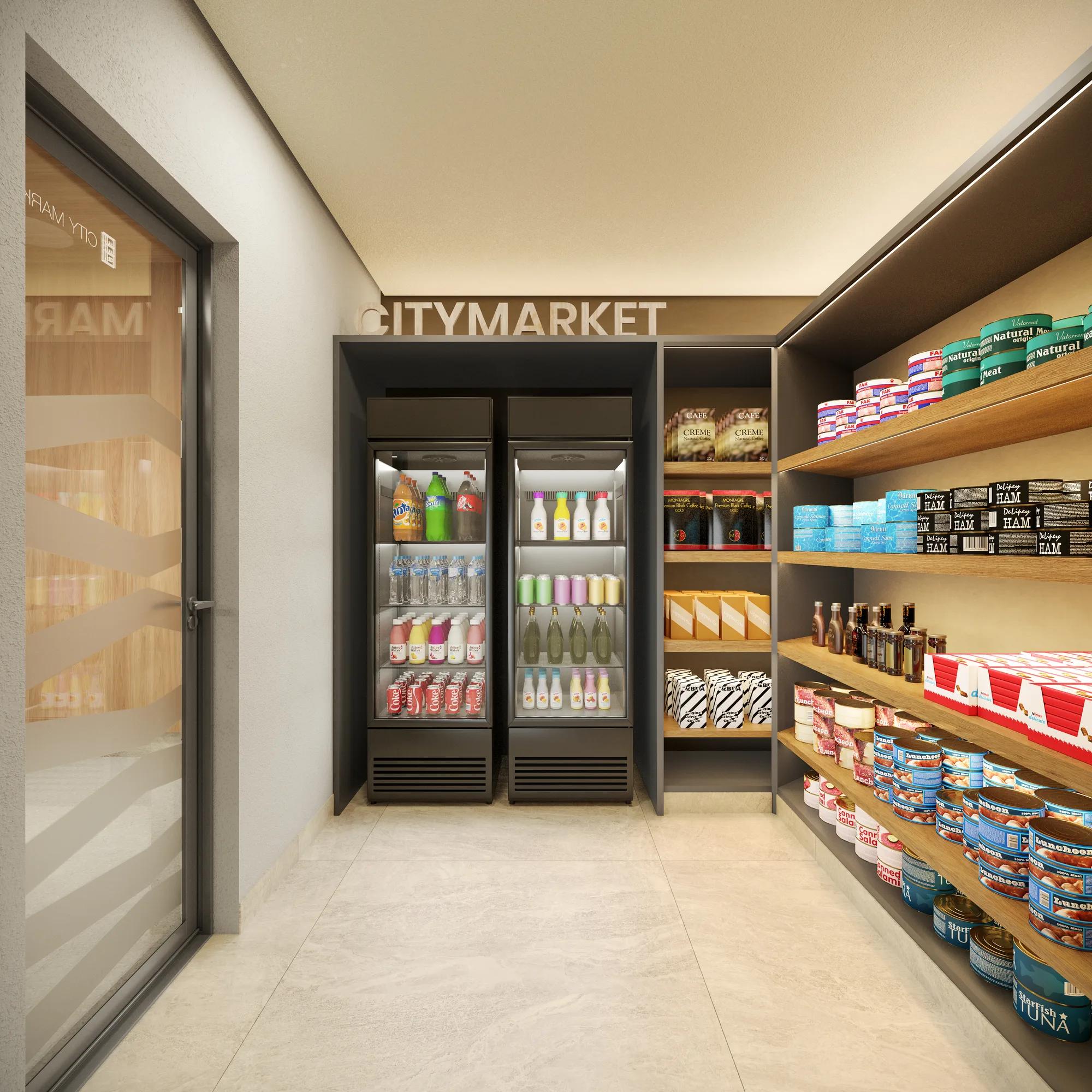 City Way — área comum — City Market