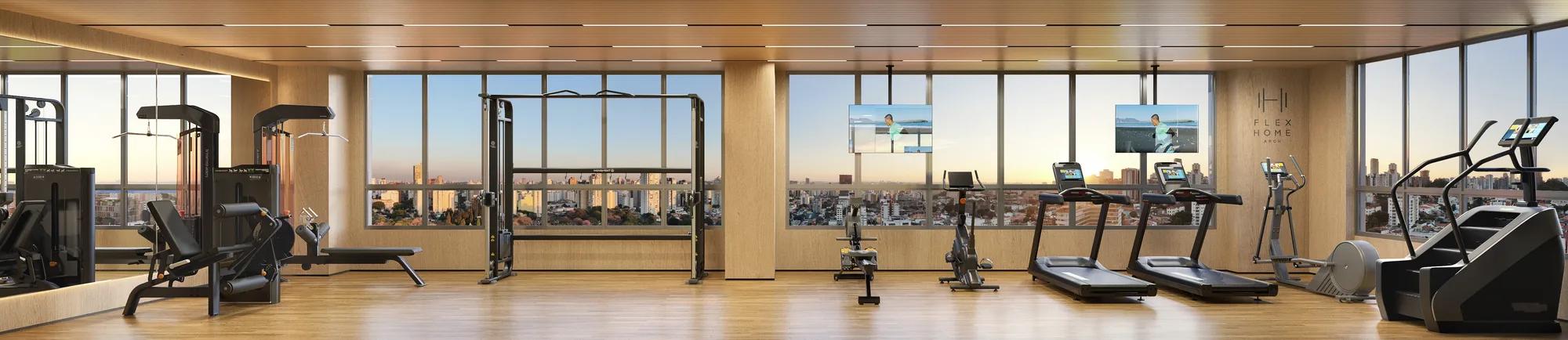City Way — área comum — Academia com vista