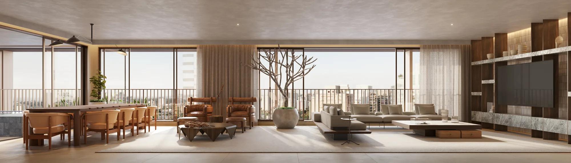 Solenne — decorado — Living com vista panorâmica